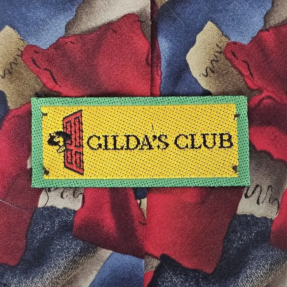 Gilda's Club Vintage Necktie‎ Abstract Made In USA Multicolor 100% Silk 57